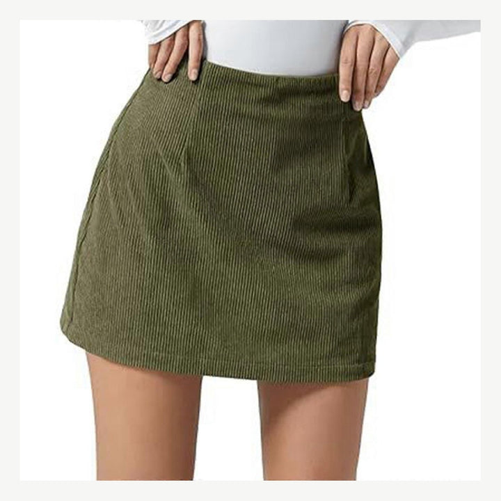 Corduroy fabric texture detail of The Elara mini skort