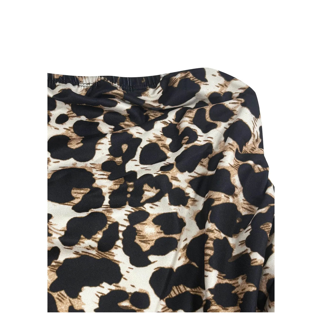 Close-up of the leopard print waist construction