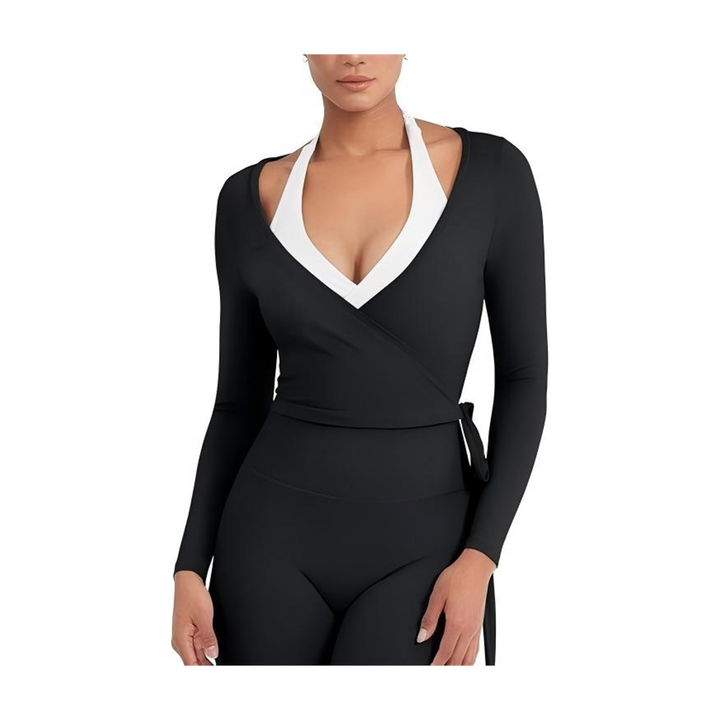 The Elara Mira modal wrap active set in black