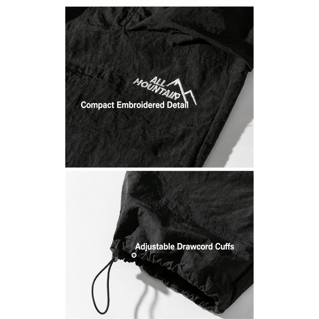 Original compact embroidery and adjustable drawcord cuff details