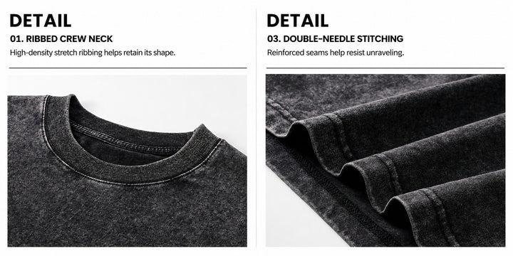 The Elara washed graphic tee ribbed crew neck and double-needle stitching details