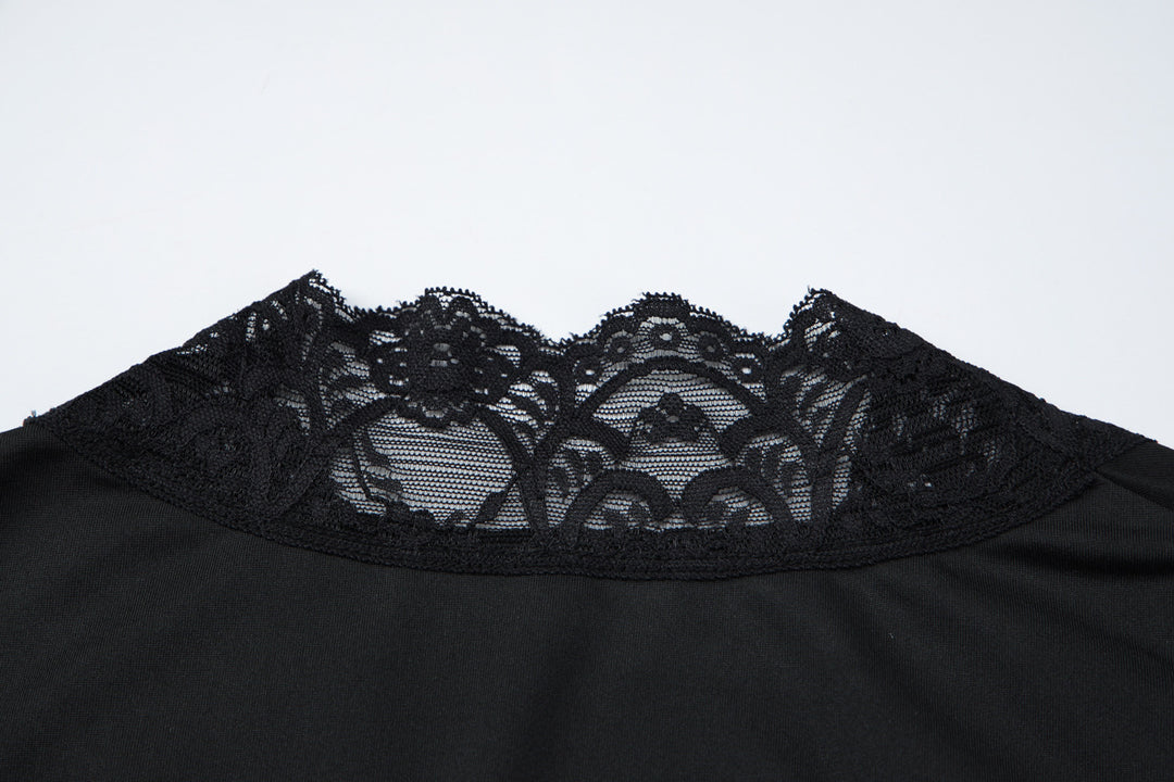 Scalloped floral lace detail on The Elara fitted top