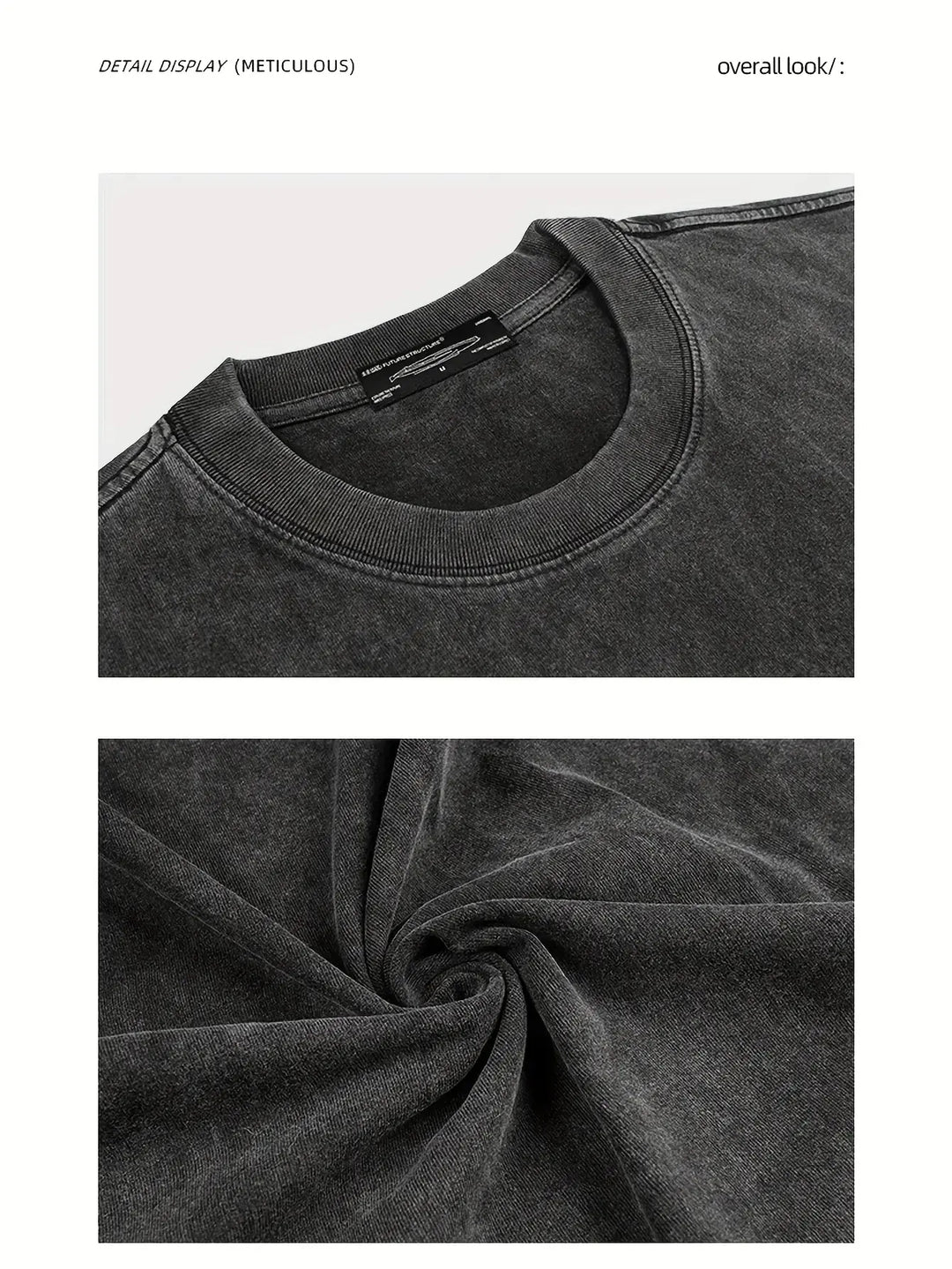 Neckline and washed cotton detail on The Elara pumpkin graphic tee