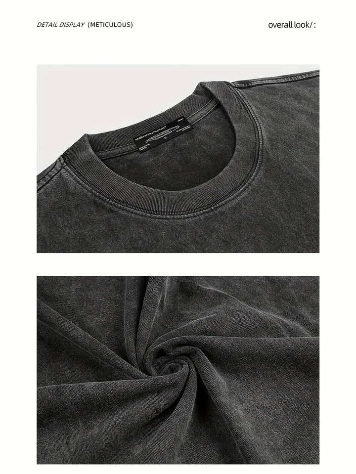 Neckline and washed cotton detail on The Elara pumpkin graphic tee