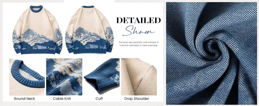 Mountain knit pattern and construction details