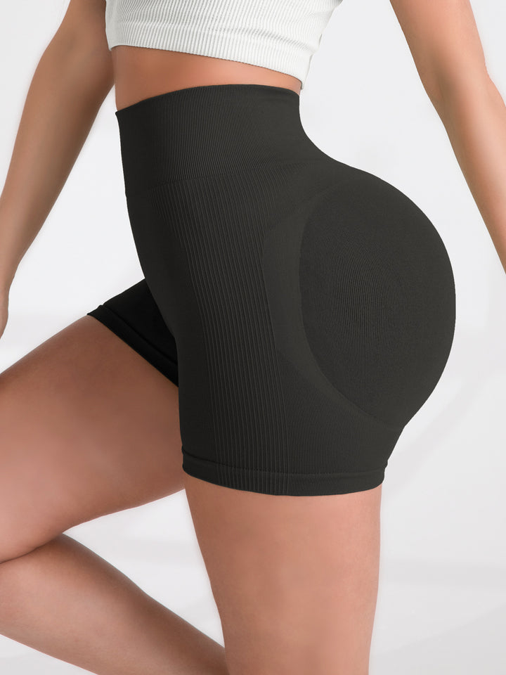 Side view of the high-rise contour yoga shorts