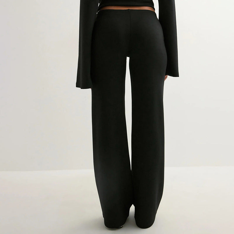 Back view of the Black flare pants