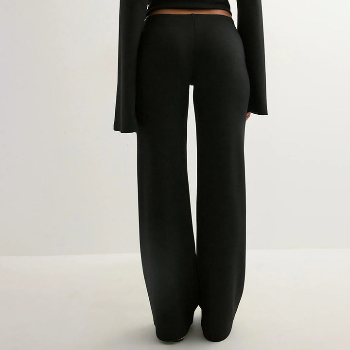 Back view of the Black flare pants