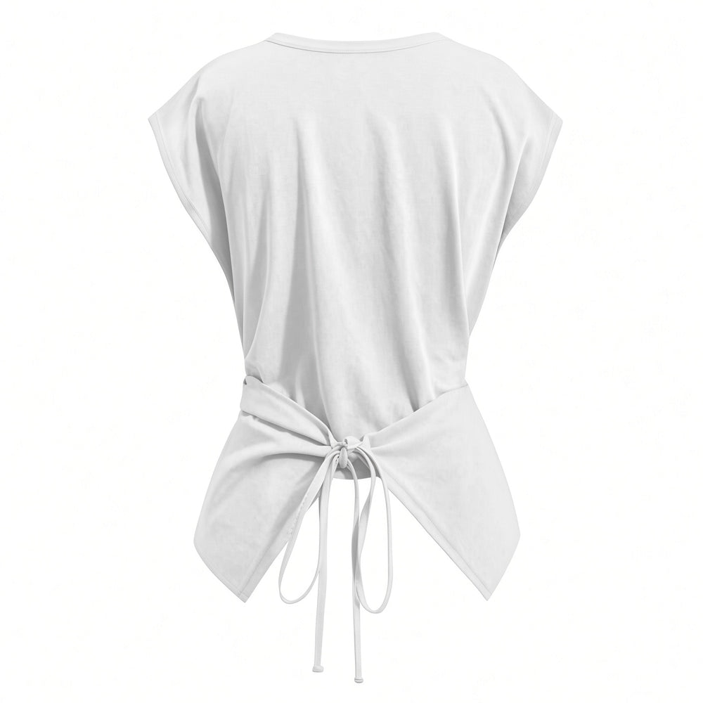 Back view of the White tie-back top