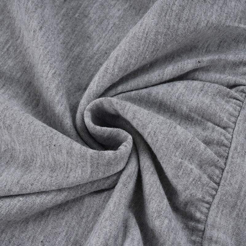 Close view of the Gray stretch polyester fabric