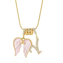 Letter Y wing initial pendant necklace