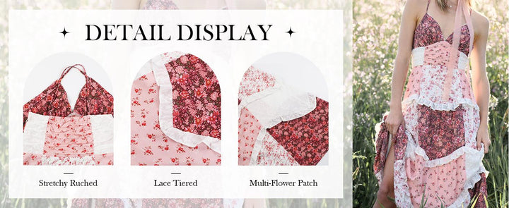The Elara Heirloom Floral Patchwork Maxi Dress