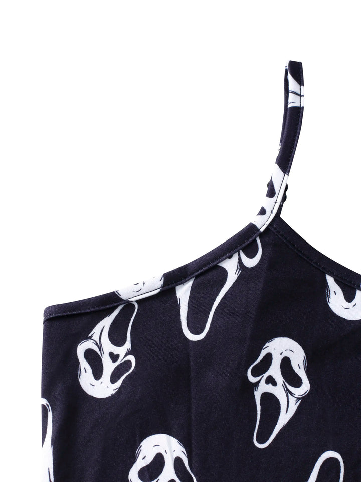 The Elara Gothic Halloween Print Mini Dress