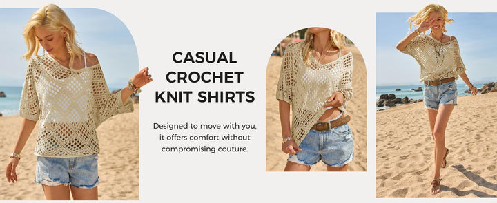 The Elara Boho Crochet V Neck Top