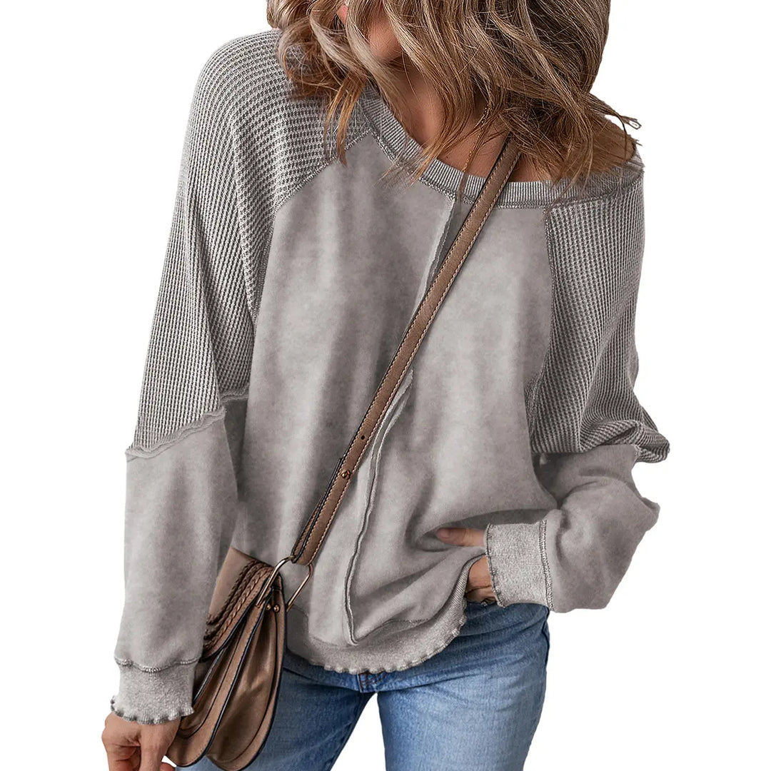 The Elara Waffle Knit Oversized Sweatshirt