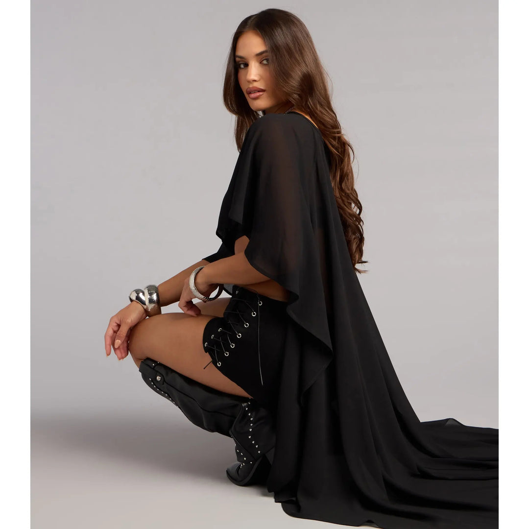 The Elara Not-So-Subtle Chiffon Cape