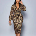 The Elara Leopard Contour Dress