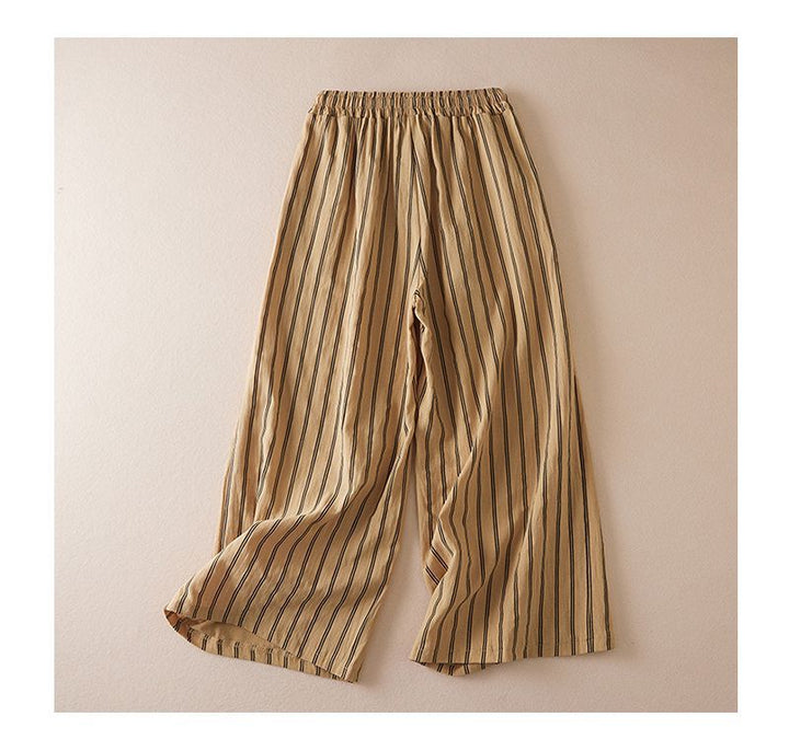 The Elara Striped Wide Leg Drawstring Pants