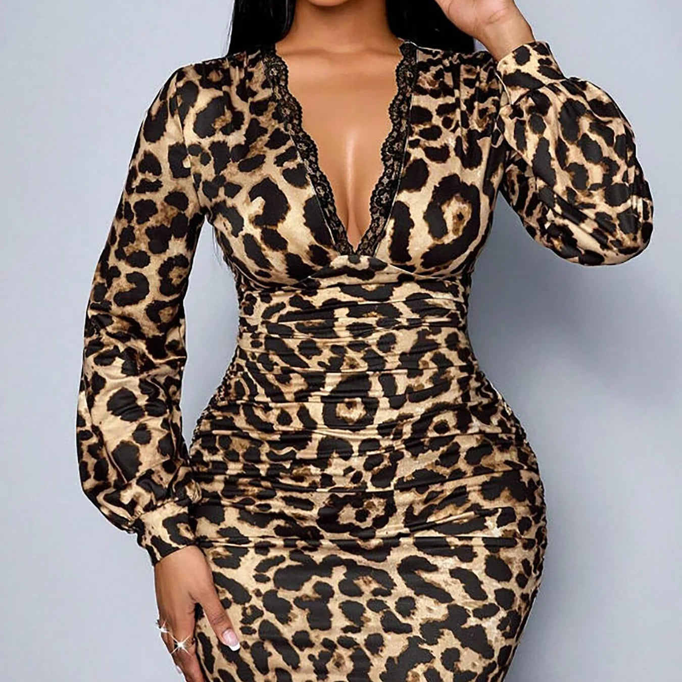 The Elara Leopard Contour Dress