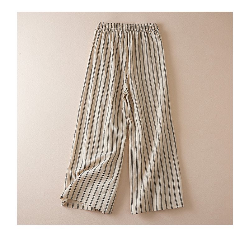 The Elara Striped Wide Leg Drawstring Pants