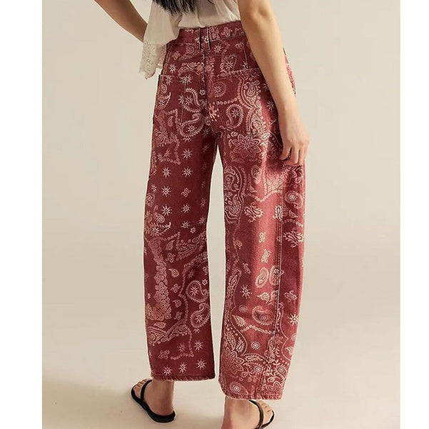 The Elara Y2K Printed Loose Straight Jeans