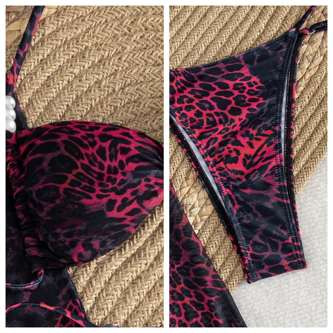 The Elara Pearl Knot Bikini Skirt Set