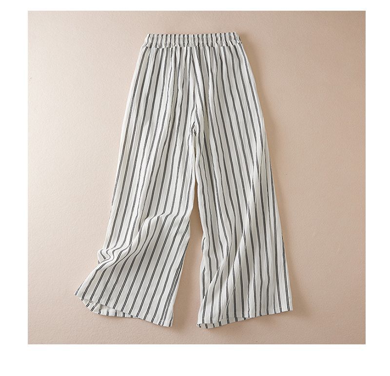 The Elara Striped Wide Leg Drawstring Pants