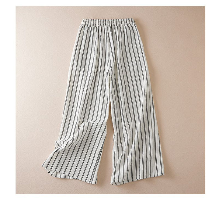 The Elara Striped Wide Leg Drawstring Pants