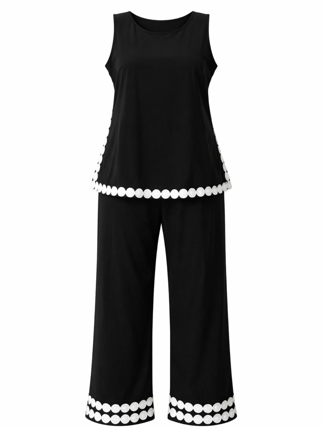 The Elara Eyelet Trim Resort Wide-Leg Set