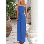 The Elara Ribbed Knit Tube Top & Wide Leg Pants Set