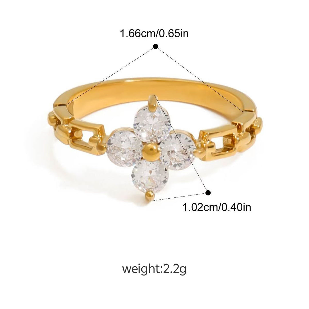 Lucky Clover CZ Ring