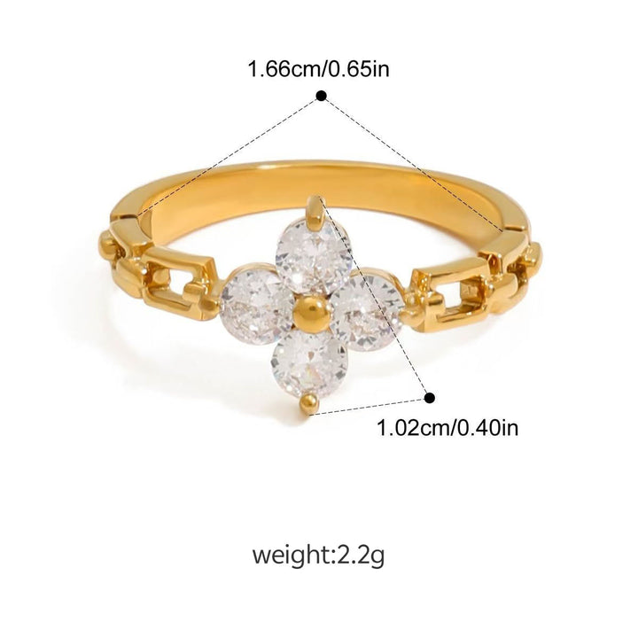 Lucky Clover CZ Ring