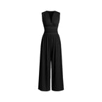 The Elara Minimalist Plunge Wide-Leg Jumpsuit