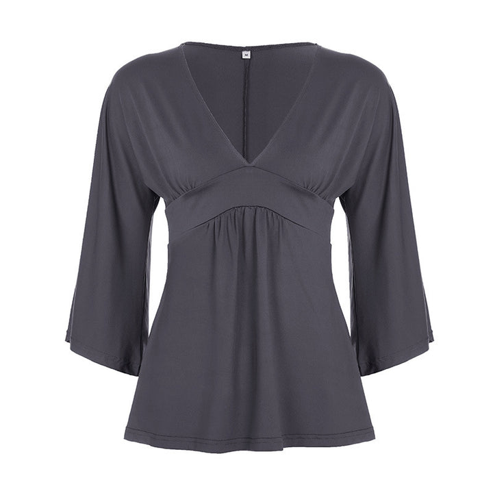 The Elara Ruched V-Neck Batwing Top