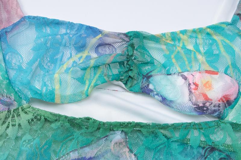 The Elara Mermaid Mesh Print Maxi Dress