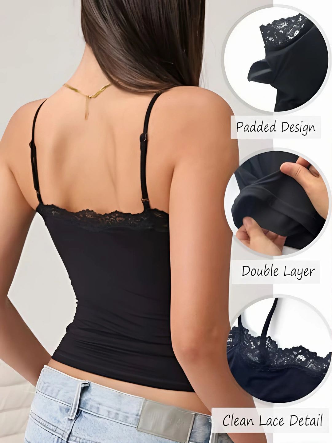 The Elara Padded Lace Cami Top