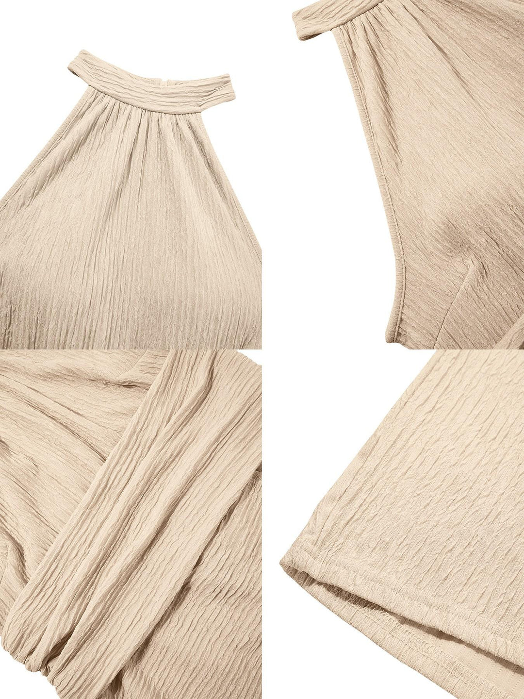 The Elara Ruched Halter Peplum Romper Set