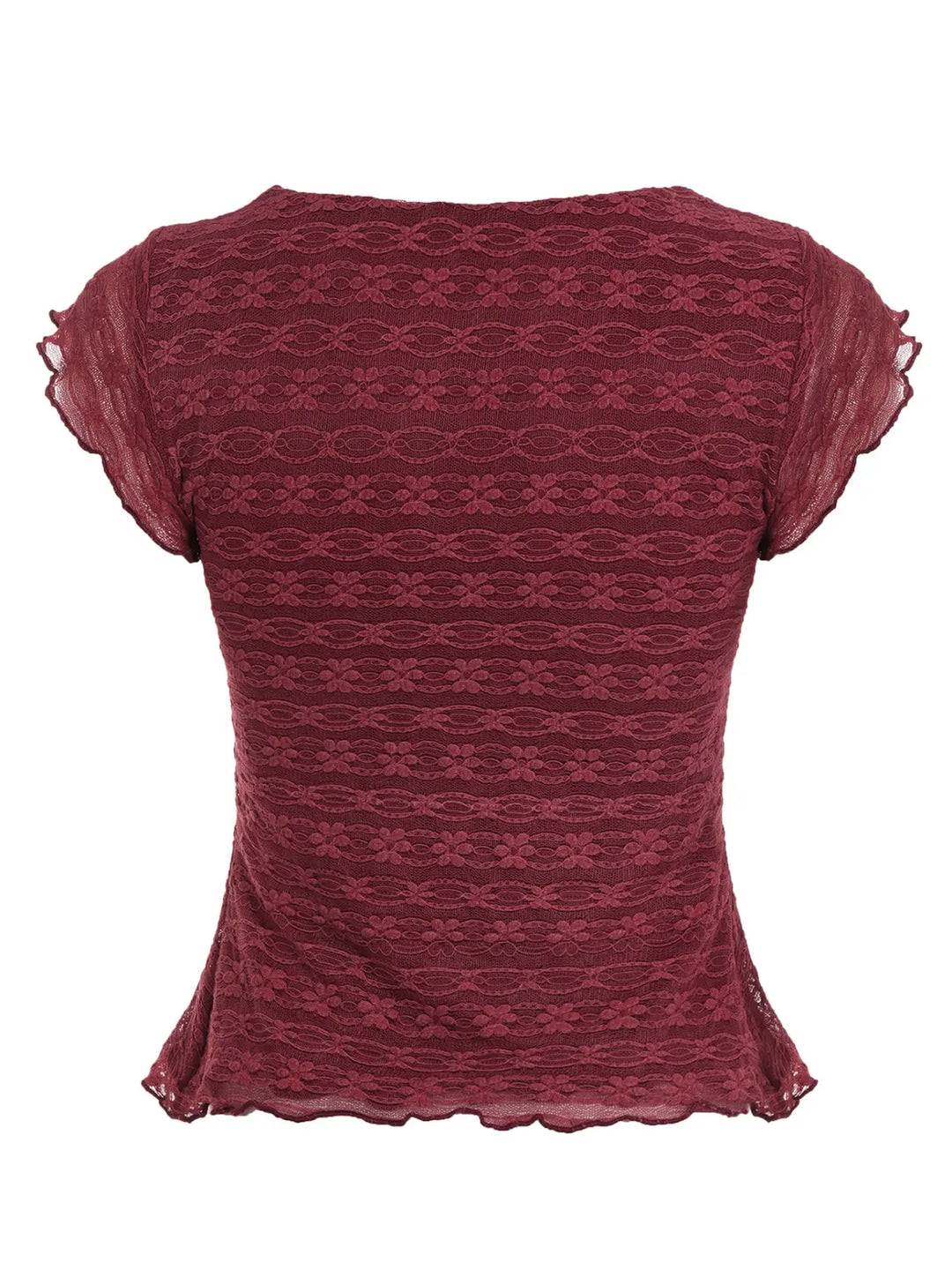 The Elara Vintage Lace Tie Waist Top