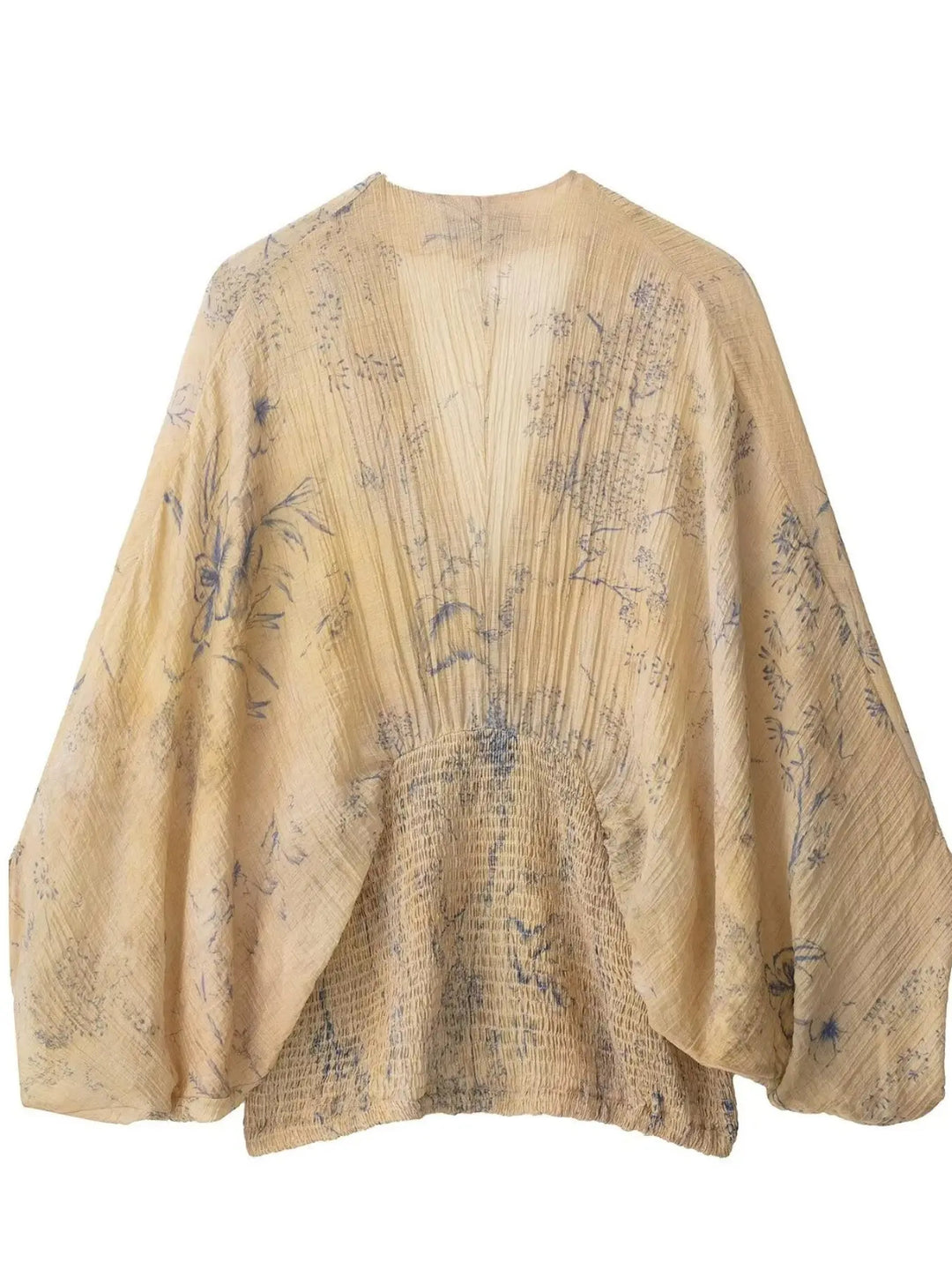 The Elara Vintage Floral Smocked Top