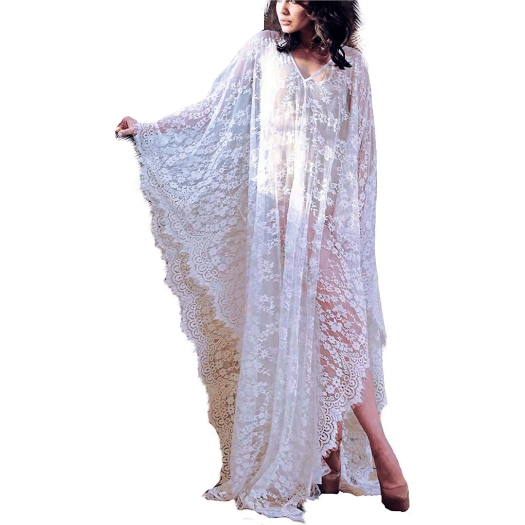 The Elara Floral Lace Kaftan Cover Up