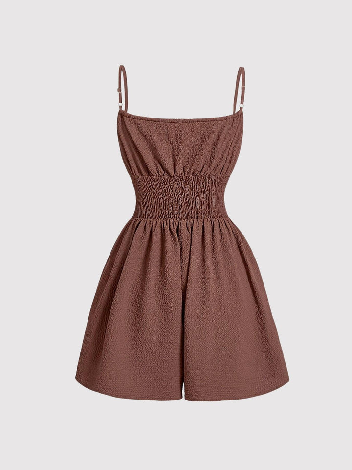 The Elara Smocked Tie Front Romper