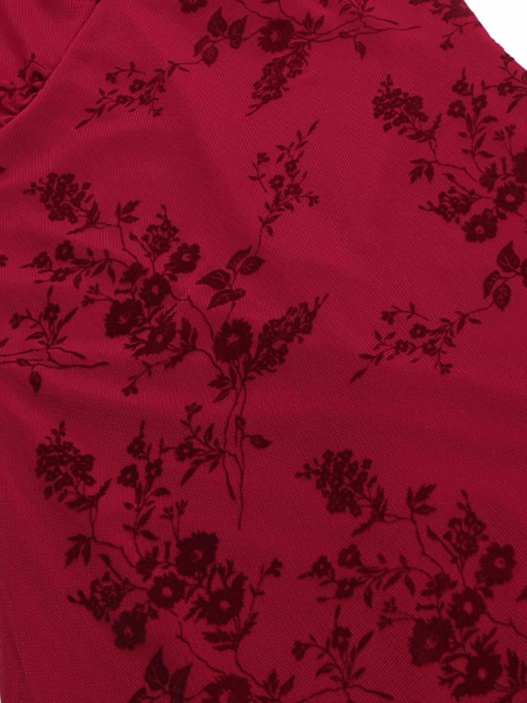 The Elara Floral Velvet Plunge A-Line Dress