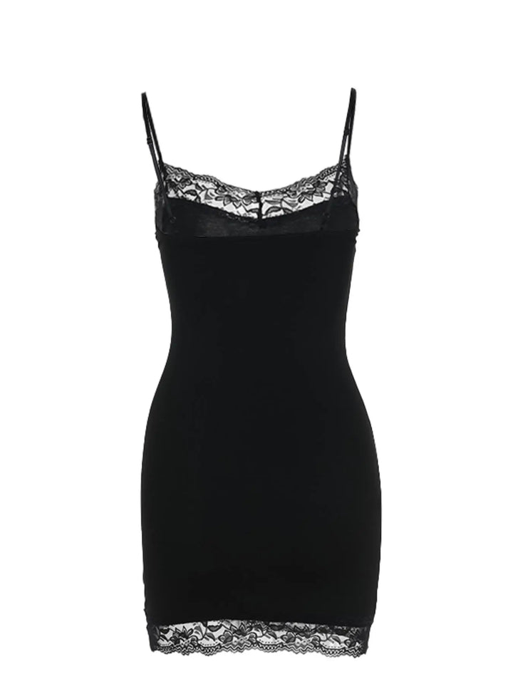 The Elara Skull Lace Trim Cami Dress