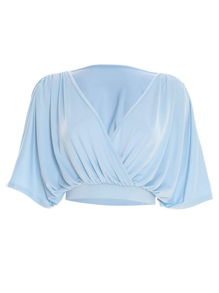 The Elara Deep V Batwing Crop Top