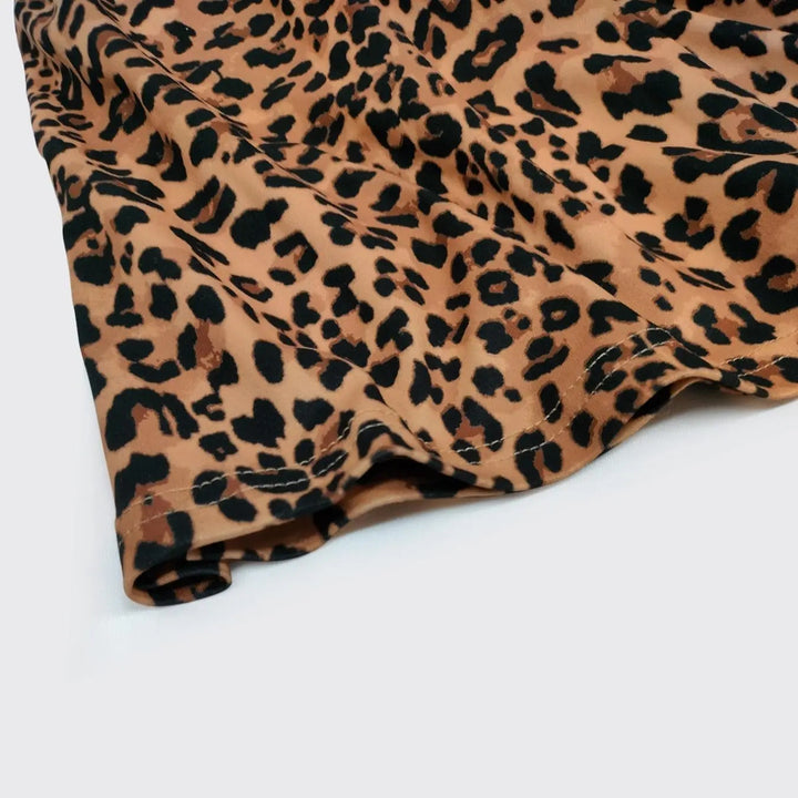 The Elara Leopard Cut-Out Backless Mini Dress