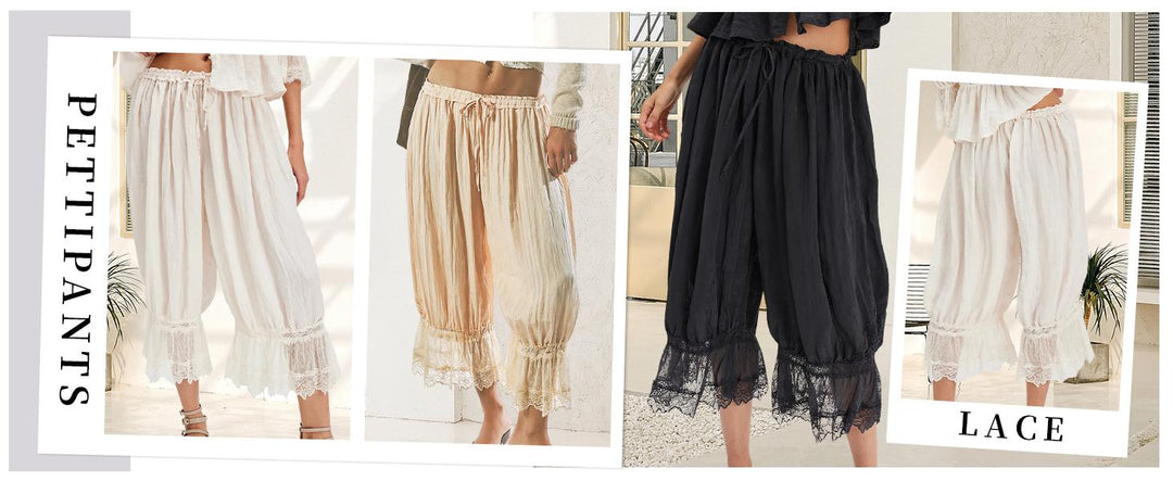 The Elara Vintage Lace Bloomer Pants