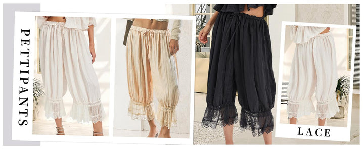 The Elara Vintage Lace Bloomer Pants