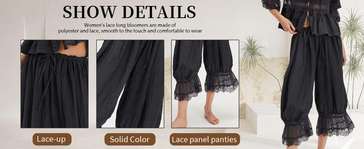 The Elara Vintage Lace Bloomer Pants
