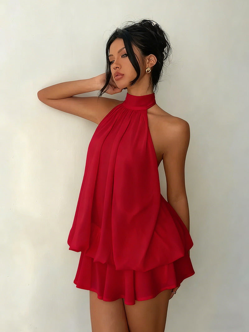 The Elara Voluminous Halter Mini