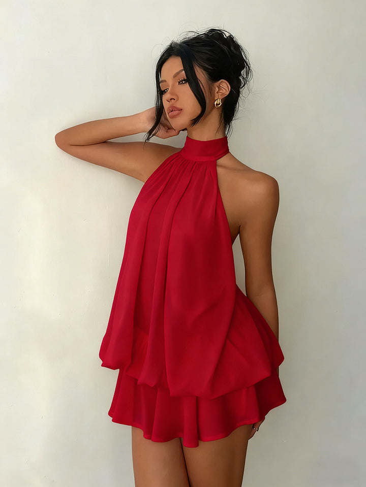 The Elara Voluminous Halter Mini